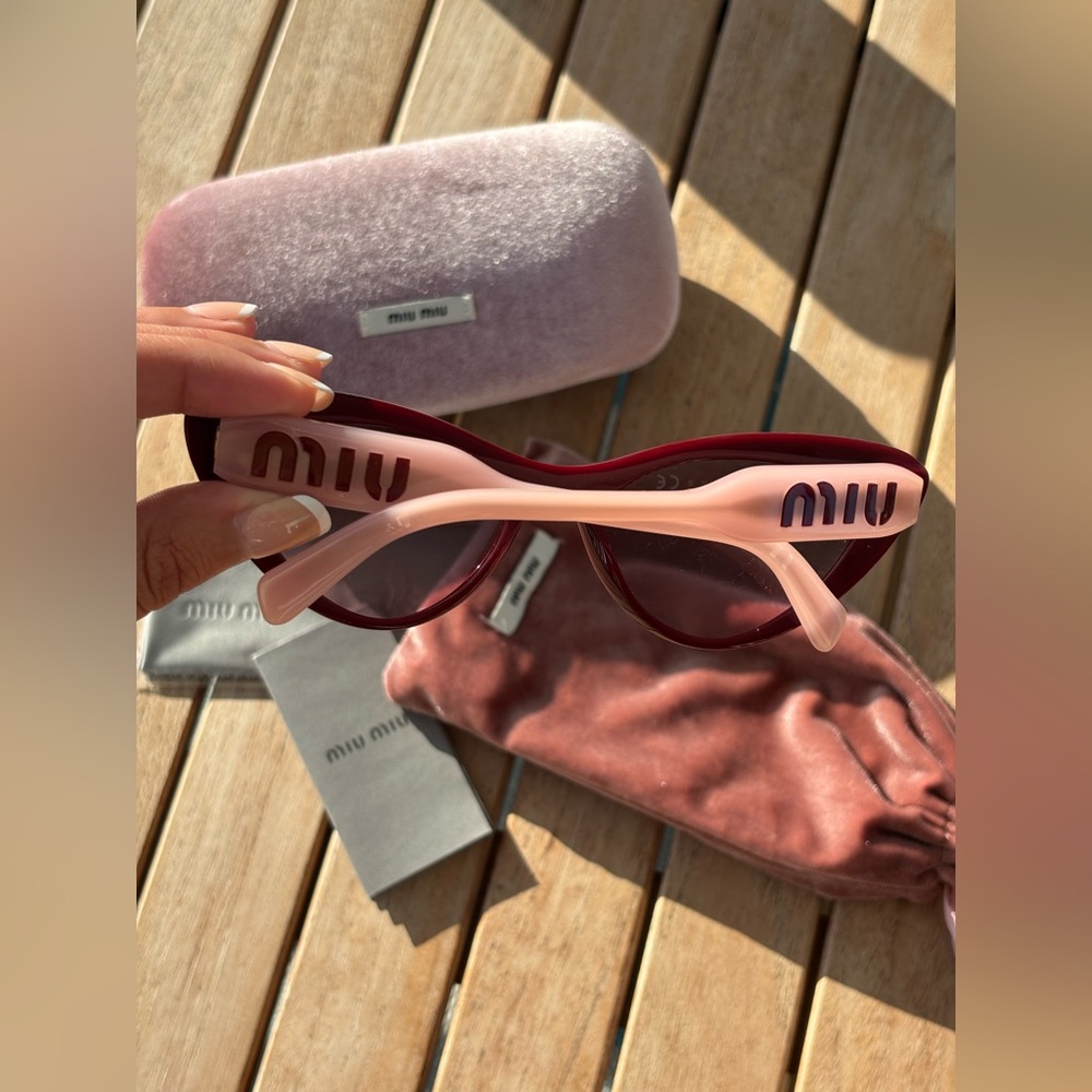 Miu Miu Women's Cat-Eye Sunglasses - Burgundy - Picture 7 of 7